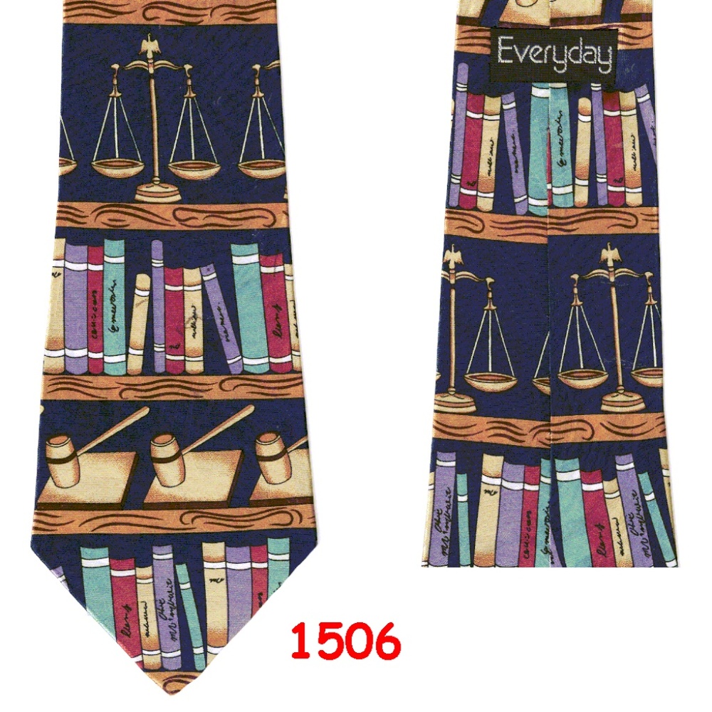 1506 Lawyer Judge Law Library Novelty Necktie